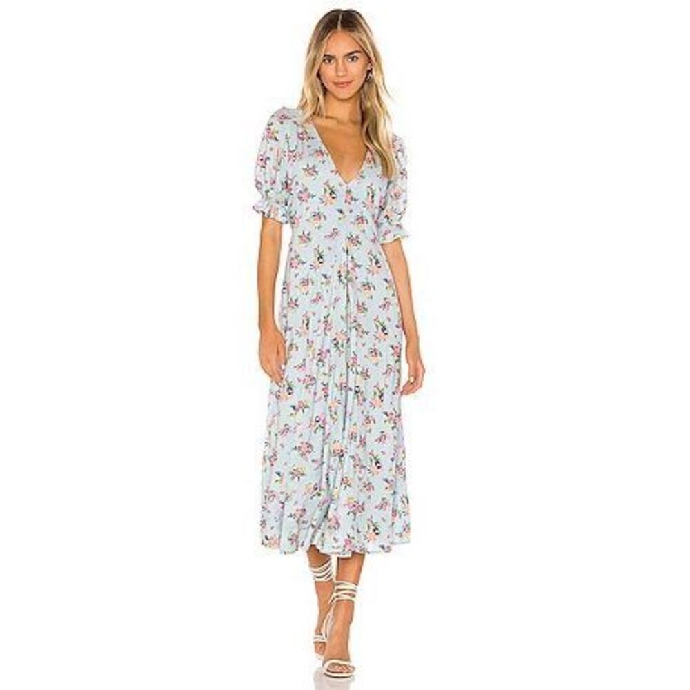 FAITHFULL THE BRAND Maggie Floral Midi Dress in Juliette Floral - 4 / Small